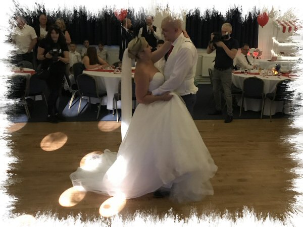 Wedding couple enjoying their first dance at Franklin Rooms, Gillingham, Kent