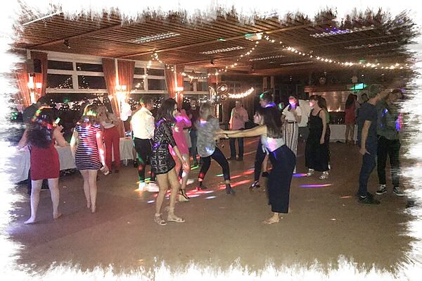 Guests on the dance floor at a JMF Disco party in Sevenoaks