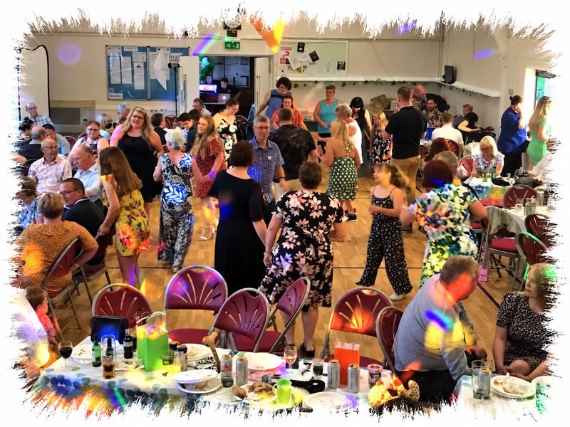 Party guests dancing at Upchurch Village Hall